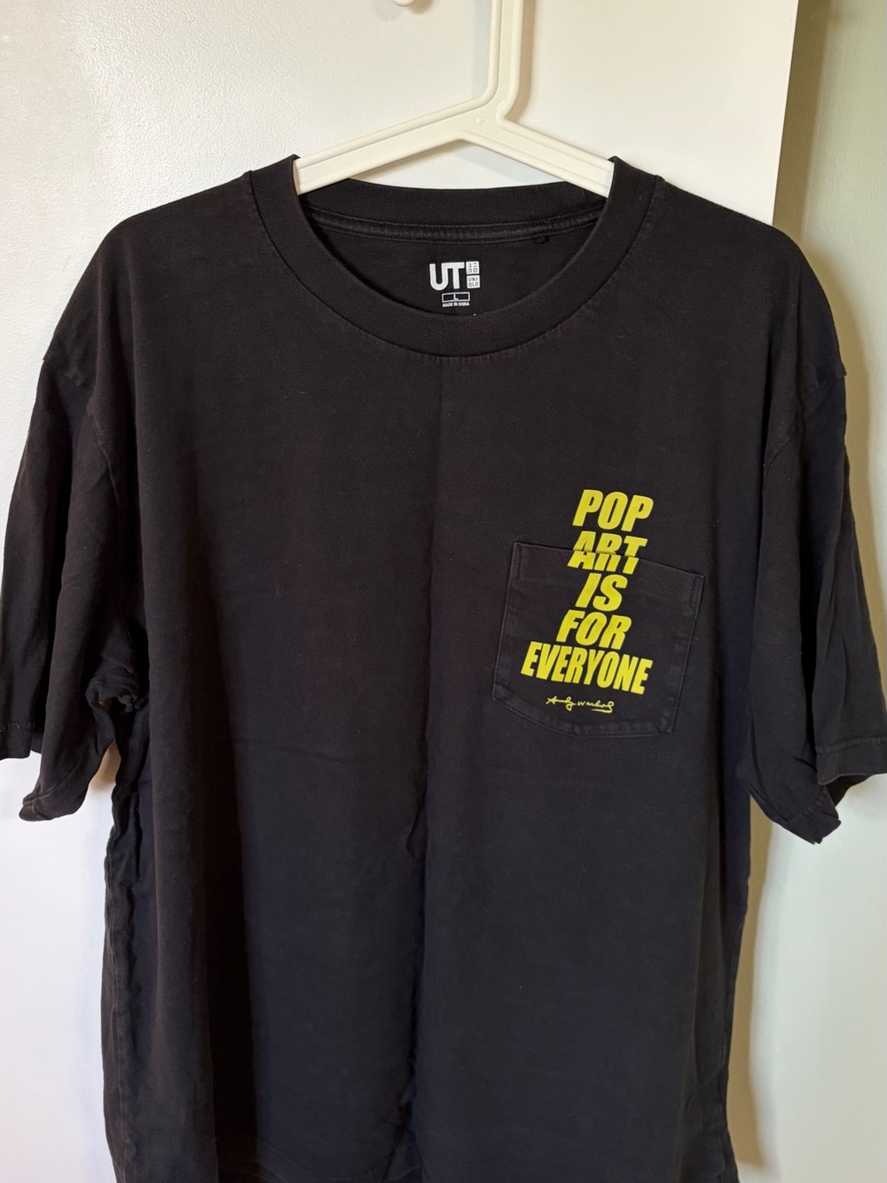 Uniqlo UT Black Graphic Logo Tee with White Print